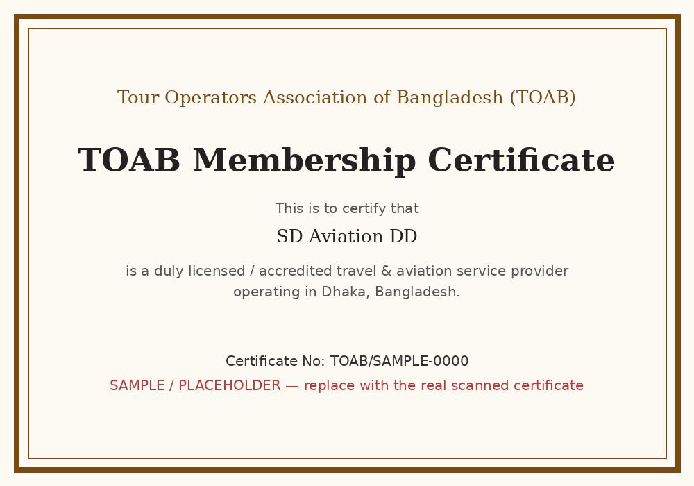 TOAB Membership Certificate